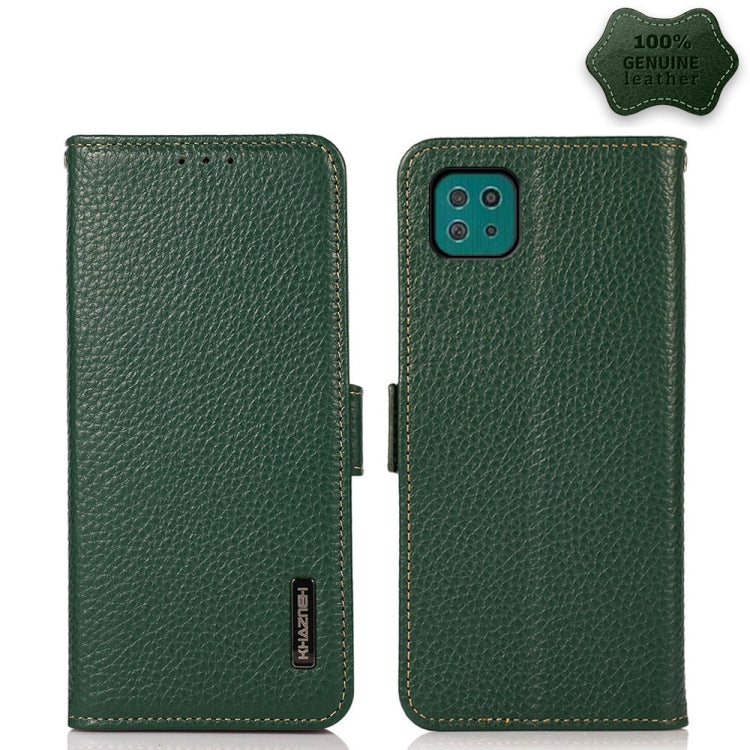 KHAZNEH Custodia per telefono RFID in vera pelle Litchi magnetica laterale, For Samsung Galaxy A22 5G, For Samsung Galaxy A32 4G, For Samsung Galaxy A32 5G, For Samsung Galaxy A42 5G, For Samsung Galaxy A51 5G, For Samsung Galaxy A52 5G