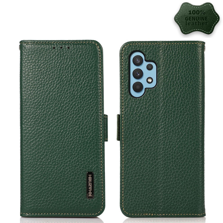 KHAZNEH Custodia per telefono RFID in vera pelle Litchi magnetica laterale, For Samsung Galaxy A22 5G, For Samsung Galaxy A32 4G, For Samsung Galaxy A32 5G, For Samsung Galaxy A42 5G, For Samsung Galaxy A51 5G, For Samsung Galaxy A52 5G