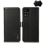 KHAZNEH Custodia per telefono RFID in vera pelle Litchi magnetica laterale, For Samsung Galaxy A22 5G, For Samsung Galaxy A32 4G, For Samsung Galaxy A32 5G, For Samsung Galaxy A42 5G, For Samsung Galaxy A51 5G, For Samsung Galaxy A52 5G