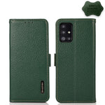 KHAZNEH Custodia per telefono RFID in vera pelle Litchi magnetica laterale, For Samsung Galaxy A22 5G, For Samsung Galaxy A32 4G, For Samsung Galaxy A32 5G, For Samsung Galaxy A42 5G, For Samsung Galaxy A51 5G, For Samsung Galaxy A52 5G