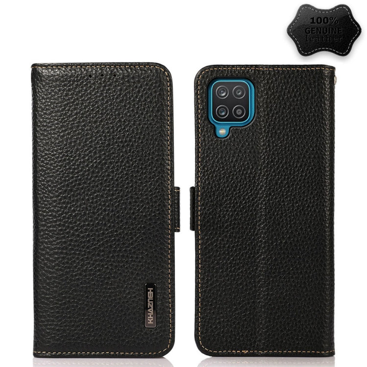 KHAZNEH Custodia per telefono RFID in vera pelle Litchi magnetica laterale, For Samsung Galaxy A72 5G, For Samsung Galaxy A82 5G, For Samsung Galaxy F62 / M62, For Samsung Galaxy M32, For Samsung Galaxy M52 5G, For Samsung Galaxy S20 FE