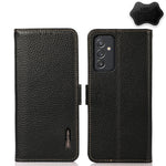 KHAZNEH Custodia per telefono RFID in vera pelle Litchi magnetica laterale, For Samsung Galaxy A72 5G, For Samsung Galaxy A82 5G, For Samsung Galaxy F62 / M62, For Samsung Galaxy M32, For Samsung Galaxy M52 5G, For Samsung Galaxy S20 FE