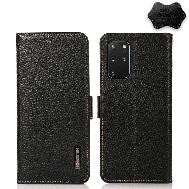 KHAZNEH Custodia per telefono RFID in vera pelle Litchi magnetica laterale, For Samsung Galaxy S20+, For Samsung Galaxy S20, For Samsung Galaxy S20 Ultra, For Samsung Galaxy S21 FE 5G, For Samsung Galaxy S21+ 5G, For Samsung Galaxy S21 5G