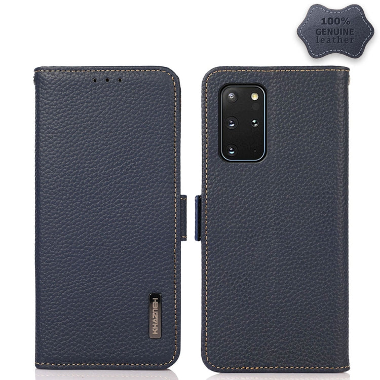 KHAZNEH Custodia per telefono RFID in vera pelle Litchi magnetica laterale, For Samsung Galaxy S20+, For Samsung Galaxy S20, For Samsung Galaxy S20 Ultra, For Samsung Galaxy S21 FE 5G, For Samsung Galaxy S21+ 5G, For Samsung Galaxy S21 5G