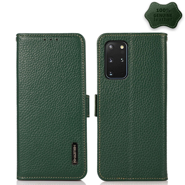 KHAZNEH Custodia per telefono RFID in vera pelle Litchi magnetica laterale, For Samsung Galaxy S20+, For Samsung Galaxy S20, For Samsung Galaxy S20 Ultra, For Samsung Galaxy S21 FE 5G, For Samsung Galaxy S21+ 5G, For Samsung Galaxy S21 5G
