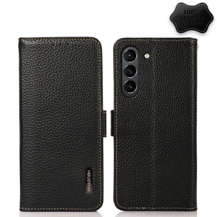 KHAZNEH Custodia per telefono RFID in vera pelle Litchi magnetica laterale, For Samsung Galaxy S20+, For Samsung Galaxy S20, For Samsung Galaxy S20 Ultra, For Samsung Galaxy S21 FE 5G, For Samsung Galaxy S21+ 5G, For Samsung Galaxy S21 5G