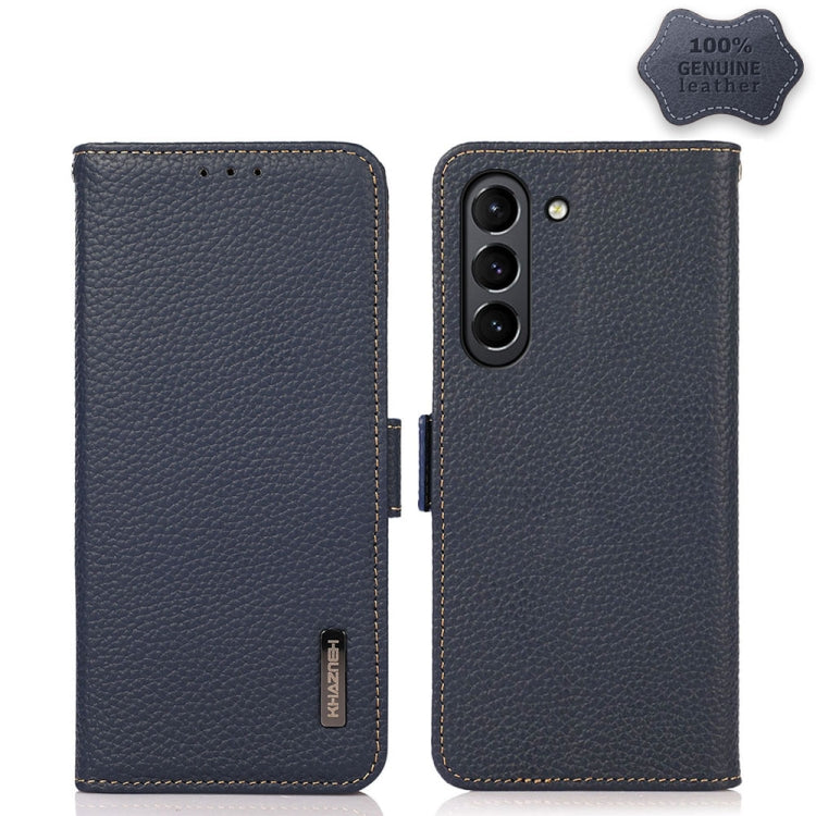 KHAZNEH Custodia per telefono RFID in vera pelle Litchi magnetica laterale, For Samsung Galaxy S20+, For Samsung Galaxy S20, For Samsung Galaxy S20 Ultra, For Samsung Galaxy S21 FE 5G, For Samsung Galaxy S21+ 5G, For Samsung Galaxy S21 5G