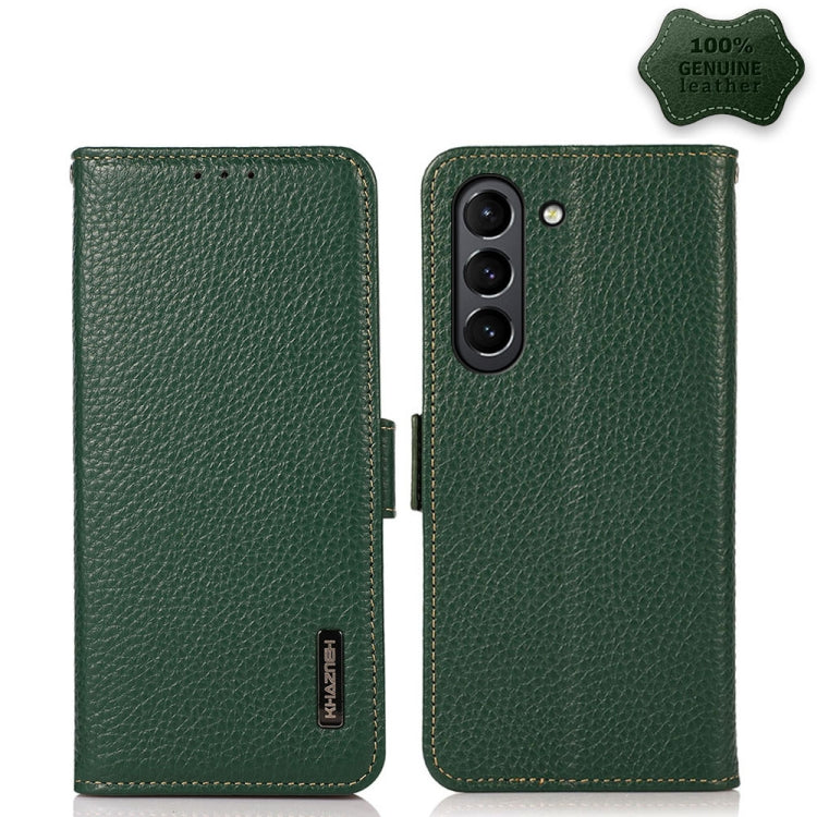KHAZNEH Custodia per telefono RFID in vera pelle Litchi magnetica laterale, For Samsung Galaxy S20+, For Samsung Galaxy S20, For Samsung Galaxy S20 Ultra, For Samsung Galaxy S21 FE 5G, For Samsung Galaxy S21+ 5G, For Samsung Galaxy S21 5G