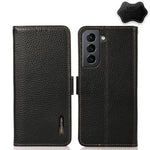 KHAZNEH Custodia per telefono RFID in vera pelle Litchi magnetica laterale, For Samsung Galaxy S20+, For Samsung Galaxy S20, For Samsung Galaxy S20 Ultra, For Samsung Galaxy S21 FE 5G, For Samsung Galaxy S21+ 5G, For Samsung Galaxy S21 5G