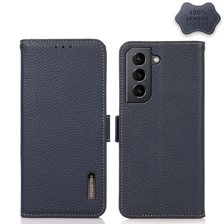 KHAZNEH Custodia per telefono RFID in vera pelle Litchi magnetica laterale, For Samsung Galaxy S20+, For Samsung Galaxy S20, For Samsung Galaxy S20 Ultra, For Samsung Galaxy S21 FE 5G, For Samsung Galaxy S21+ 5G, For Samsung Galaxy S21 5G