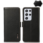 KHAZNEH Custodia per telefono RFID in vera pelle Litchi magnetica laterale, For Samsung Galaxy S21 Ultra 5G, For Samsung Galaxy S22+ 5G, For Samsung Galaxy S22 5G, For Samsung Galaxy S22 Ultra 5G, For Samsung Galaxy Xcover 5                            ...