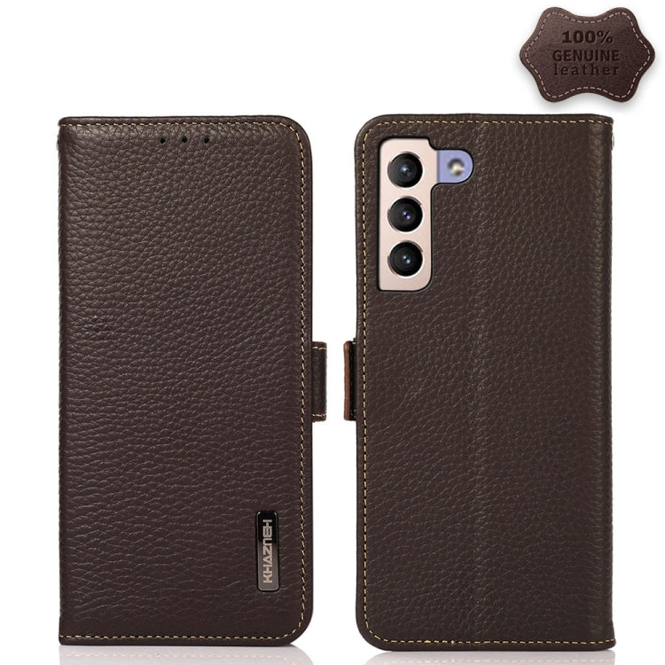 KHAZNEH Custodia per telefono RFID in vera pelle Litchi magnetica laterale, For Samsung Galaxy S21 Ultra 5G, For Samsung Galaxy S22+ 5G, For Samsung Galaxy S22 5G, For Samsung Galaxy S22 Ultra 5G, For Samsung Galaxy Xcover 5                            ...