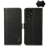 KHAZNEH Custodia per telefono RFID in vera pelle Litchi magnetica laterale, For Samsung Galaxy S21 Ultra 5G, For Samsung Galaxy S22+ 5G, For Samsung Galaxy S22 5G, For Samsung Galaxy S22 Ultra 5G, For Samsung Galaxy Xcover 5                            ...