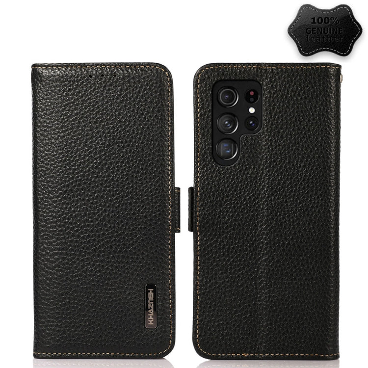 KHAZNEH Custodia per telefono RFID in vera pelle Litchi magnetica laterale, For Samsung Galaxy S21 Ultra 5G, For Samsung Galaxy S22+ 5G, For Samsung Galaxy S22 5G, For Samsung Galaxy S22 Ultra 5G, For Samsung Galaxy Xcover 5                            ...