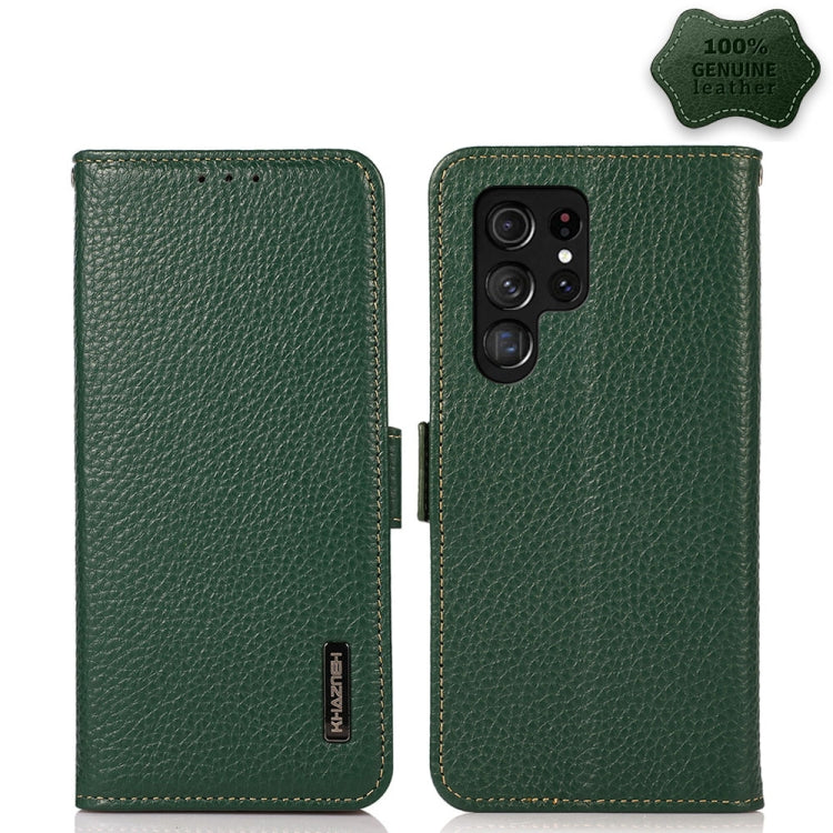 KHAZNEH Custodia per telefono RFID in vera pelle Litchi magnetica laterale, For Samsung Galaxy S21 Ultra 5G, For Samsung Galaxy S22+ 5G, For Samsung Galaxy S22 5G, For Samsung Galaxy S22 Ultra 5G, For Samsung Galaxy Xcover 5                            ...