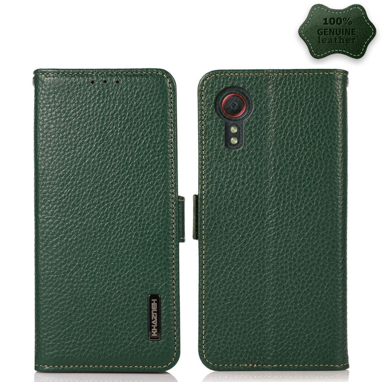KHAZNEH Custodia per telefono RFID in vera pelle Litchi magnetica laterale, For Samsung Galaxy S21 Ultra 5G, For Samsung Galaxy S22+ 5G, For Samsung Galaxy S22 5G, For Samsung Galaxy S22 Ultra 5G, For Samsung Galaxy Xcover 5                            ...