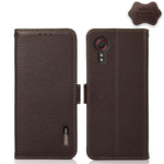 KHAZNEH Custodia per telefono RFID in vera pelle Litchi magnetica laterale, For Samsung Galaxy S21 Ultra 5G, For Samsung Galaxy S22+ 5G, For Samsung Galaxy S22 5G, For Samsung Galaxy S22 Ultra 5G, For Samsung Galaxy Xcover 5                            ...