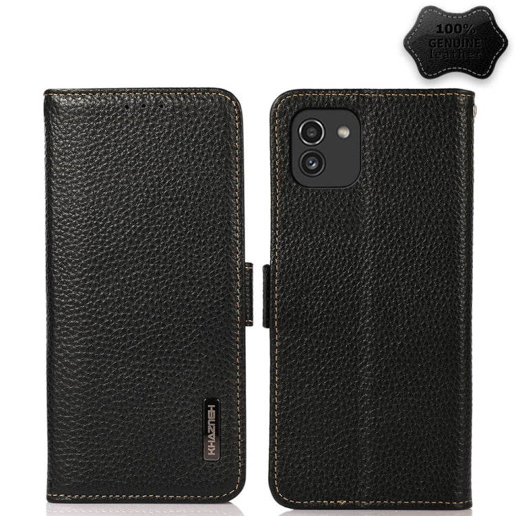 KHAZNEH Custodia per telefono RFID in vera pelle Litchi magnetica laterale, For Samsung Galaxy S21 Ultra 5G, For Samsung Galaxy S22+ 5G, For Samsung Galaxy S22 5G, For Samsung Galaxy S22 Ultra 5G, For Samsung Galaxy Xcover 5                            ...