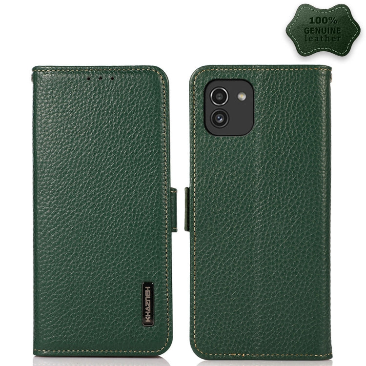 KHAZNEH Custodia per telefono RFID in vera pelle Litchi magnetica laterale, For Samsung Galaxy S21 Ultra 5G, For Samsung Galaxy S22+ 5G, For Samsung Galaxy S22 5G, For Samsung Galaxy S22 Ultra 5G, For Samsung Galaxy Xcover 5                            ...