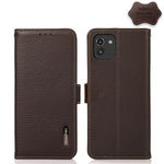 KHAZNEH Custodia per telefono RFID in vera pelle Litchi magnetica laterale, For Samsung Galaxy S21 Ultra 5G, For Samsung Galaxy S22+ 5G, For Samsung Galaxy S22 5G, For Samsung Galaxy S22 Ultra 5G, For Samsung Galaxy Xcover 5                            ...