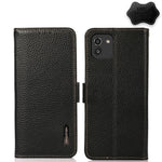 KHAZNEH Custodia per telefono RFID in vera pelle Litchi magnetica laterale, For Samsung Galaxy A03 166mm Version, For Samsung Galaxy A03s 164mm Version, For Samsung Galaxy A13 4G, For Samsung Galaxy A13 5G, For Samsung Galaxy A33 5G                    ...