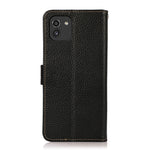 KHAZNEH Custodia per telefono RFID in vera pelle Litchi magnetica laterale, For Samsung Galaxy A03 166mm Version, For Samsung Galaxy A03s 164mm Version, For Samsung Galaxy A13 4G, For Samsung Galaxy A13 5G, For Samsung Galaxy A33 5G                    ...