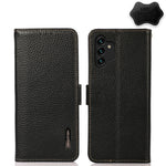 KHAZNEH Custodia per telefono RFID in vera pelle Litchi magnetica laterale, For Samsung Galaxy A03 166mm Version, For Samsung Galaxy A03s 164mm Version, For Samsung Galaxy A13 4G, For Samsung Galaxy A13 5G, For Samsung Galaxy A33 5G                    ...
