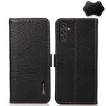 KHAZNEH Custodia per telefono RFID in vera pelle Litchi magnetica laterale, For Samsung Galaxy A03 166mm Version, For Samsung Galaxy A03s 164mm Version, For Samsung Galaxy A13 4G, For Samsung Galaxy A13 5G, For Samsung Galaxy A33 5G                    ...
