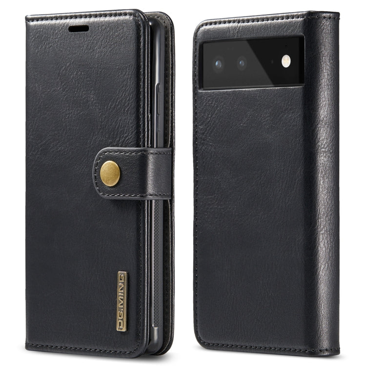 Custodia per telefono in pelle magnetica staccabile con struttura Crazy Horse DG.MING, For Google Pixel 6, For Google Pixel 6 Pro