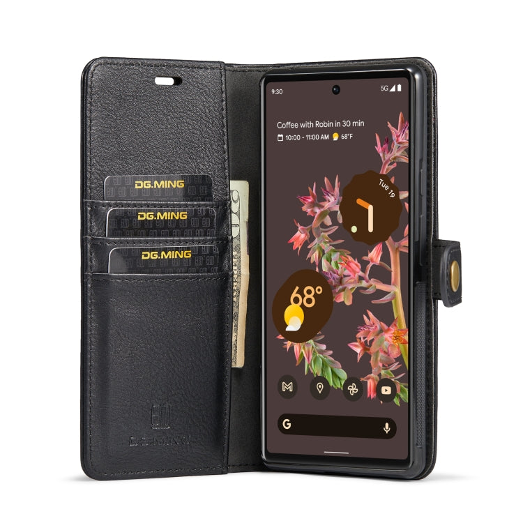 Custodia per telefono in pelle magnetica staccabile con struttura Crazy Horse DG.MING, For Google Pixel 6, For Google Pixel 6 Pro