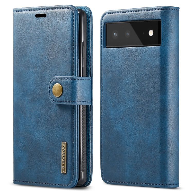 Custodia per telefono in pelle magnetica staccabile con struttura Crazy Horse DG.MING, For Google Pixel 6, For Google Pixel 6 Pro