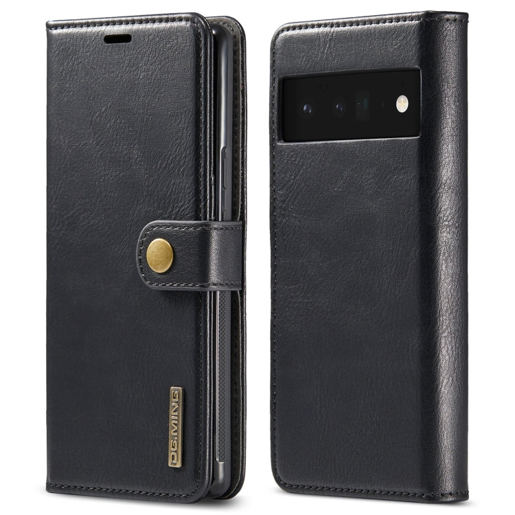 Custodia per telefono in pelle magnetica staccabile con struttura Crazy Horse DG.MING, For Google Pixel 6, For Google Pixel 6 Pro