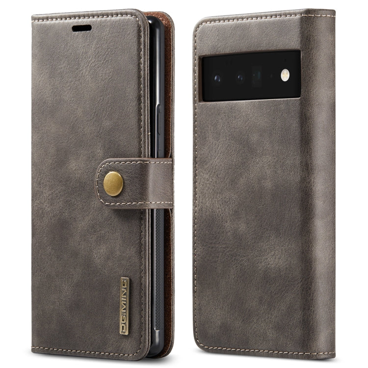 Custodia per telefono in pelle magnetica staccabile con struttura Crazy Horse DG.MING, For Google Pixel 6, For Google Pixel 6 Pro