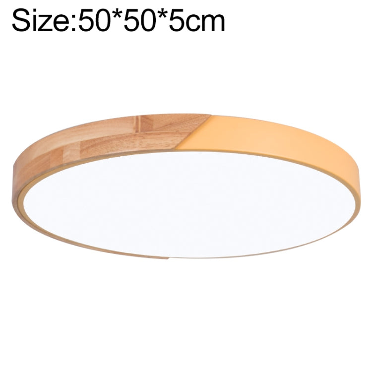 Plafoniera LED Rotonda Wood Macaron, Luce Bianca, 50cm, 60cm
