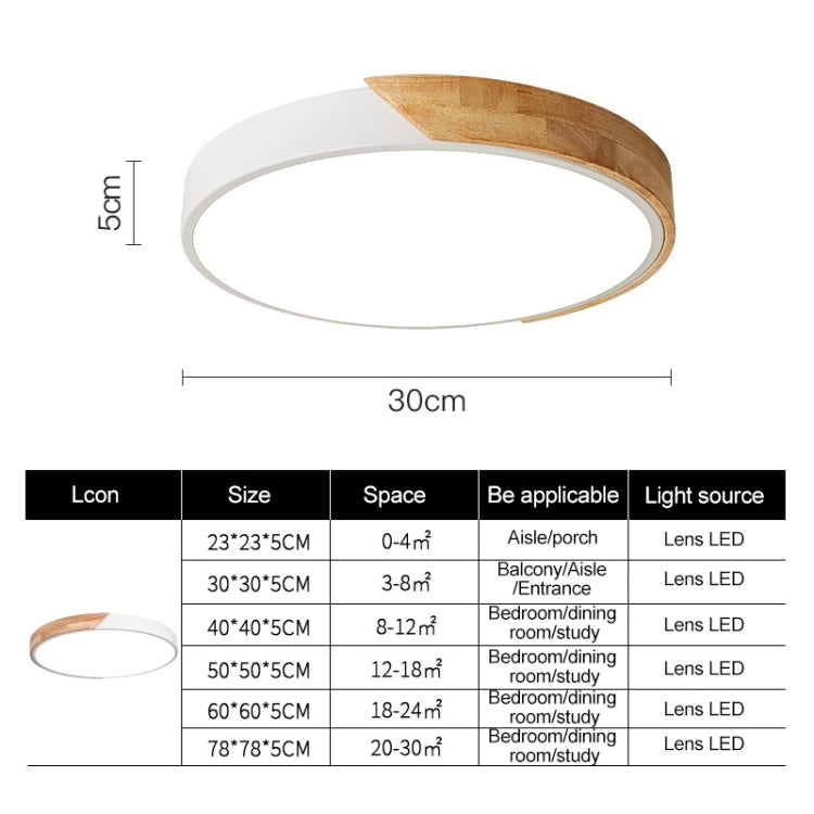 Plafoniera LED Rotonda Wood Macaron, Luce Bianca, 50cm, 60cm