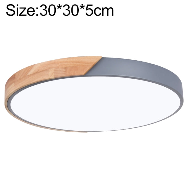Plafoniera LED Rotonda Wood Macaron, Luce 3 Colori, 23cm, 30cm, 40cm