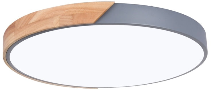 Plafoniera LED rotonda da soffitto effetto legno 40 cm grigia 24W 3CCT EDA002470203D 8055598010315 B7987