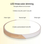 Plafoniera LED rotonda da soffitto effetto legno 40 cm bianca 24W 3CCT EDA002470203G 8055598010322 E9203