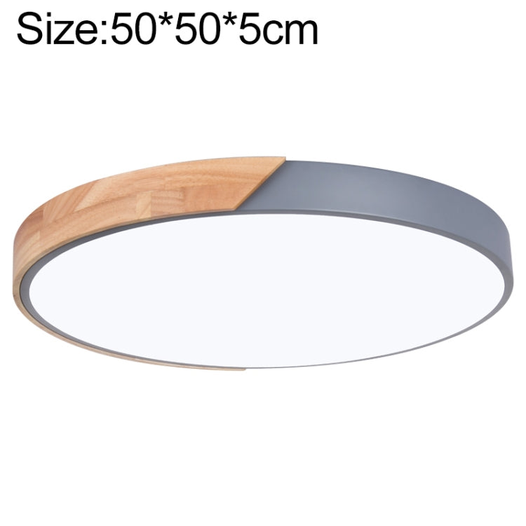 Plafoniera LED rotonda da soffitto effetto legno 50 cm grigio 36W 3CCT EDA002470204D E5001