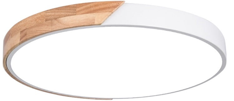 Plafoniera LED rotonda da soffitto effetto legno 50 cm bianca 36W 3CCT EDA002470204G 8055598010285 A2525