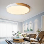 Plafoniera LED rotonda da soffitto effetto legno 50 cm bianca 36W 3CCT EDA002470204G 8055598010285 A2525