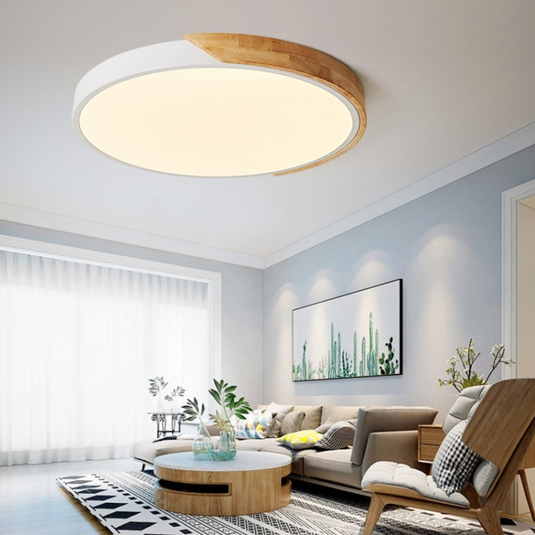 Plafoniera LED rotonda da soffitto effetto legno 50 cm bianca 36W 3CCT EDA002470204G 8055598010285 A2525