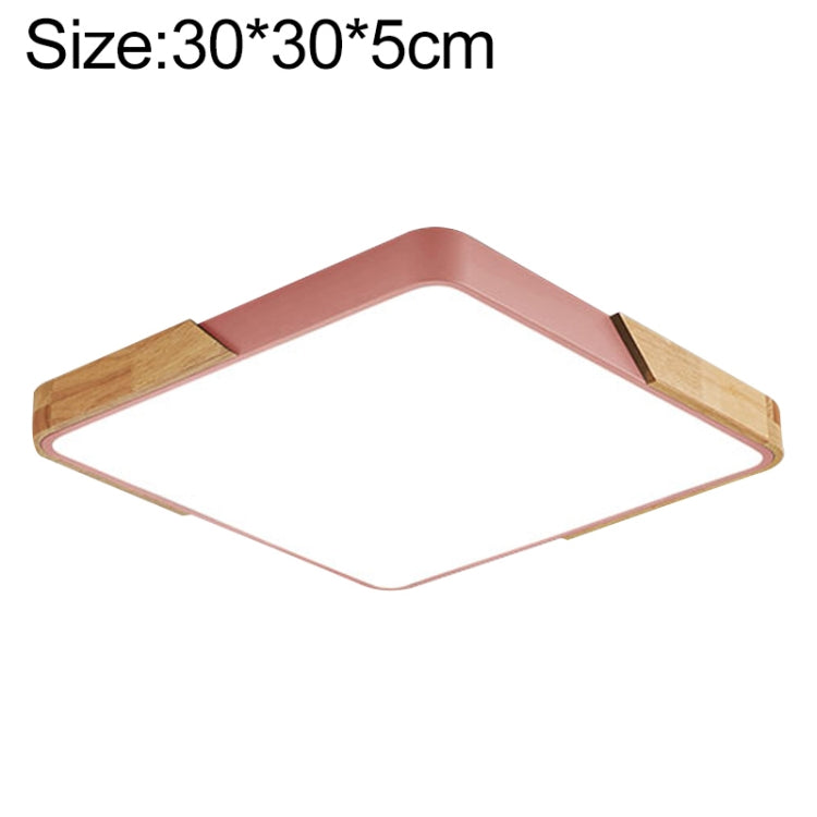 Plafoniera LED Wood Macaron Quadrata, Luce Bianca, 30cm, 40cm, 50cm