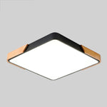 Plafoniera LED Wood Macaron Quadrata, Luce Bianca, 60cm