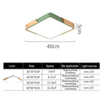 Plafoniera LED Wood Macaron Quadrata, Luce Bianca, 60cm