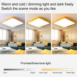 Plafoniera Quadrata LED Wood Macaron, Luce 3 Colori, 30cm, 40cm, 50cm