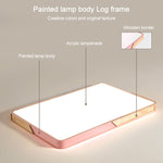Plafoniera Quadrata LED Wood Macaron, Luce 3 Colori, 60cm
