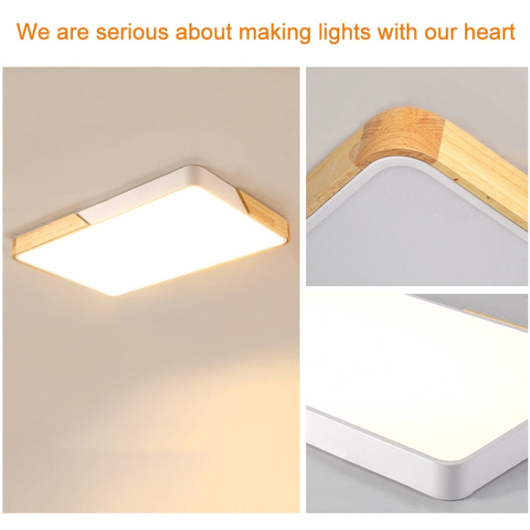 Plafoniera Quadrata LED Wood Macaron, Luce 3 Colori, 60cm