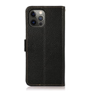 KHAZNEH Custodia RFID in vera pelle Litchi magnetica laterale, For iPhone 12 Pro Max, For iPhone 11, For iPhone 11 Pro, For iPhone 11 Pro Max