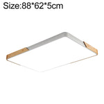 Plafoniera LED Wood Macaron Rettangolare, Luce Bianca, 88x62cm, 110x70cm